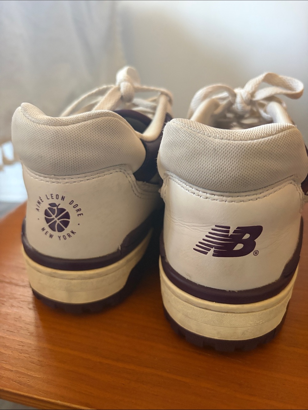 Aime Leon Dore Ald New Balance Men's White Purple 550 Leather Sneakers Womens 9 View 2